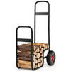 Firewood Log Cart Carrier with Wear-Resistant and Shockproof Rubber Wheels