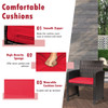 3 Pieces Patio Wicker Furniture Set with Storage Table and Protective Cover-Red