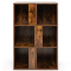 3-Tier 6 Cube Freestanding Bookcase with Anti-toppling Device-Rustic Brown
