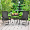 Set of 2 Outdoor Patio Folding Chair with Ergonomic Armrests-Black