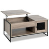 42 Inch Lift Top Coffee Table with Storage and Hidden Compartment-Gray