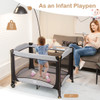 5-in-1 Portable Baby Playard with Cradle and Storage Basket-Black