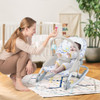 2-in-1 Baby Bouncer with 3-Level Adjustable Backrest-Gray