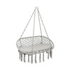 2 Person Hanging Hammock Chair with Cushion Macrame Swing-Gray