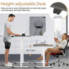 55 Inch Electric Height Adjustable Office Desk with Hook-Gray