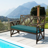 Outdoor Garden Bench with Detachable Sponge-Padded Cushion-Brown