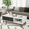 Modern 2-Tier Coffee Table Accent Cocktail Table with Storage