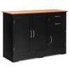 Buffet Storage Cabinet with 2-Door Cabinet and 2 Drawers-Black