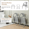 Folding Dining Chairs Set of 2 with Armrest and High Backrest-Gray