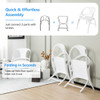 Folding Dining Chairs Set of 2 with Armrest and High Backrest-White