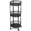 3-Tier Rotating 1-Second folding Storage Rack Metal-Round