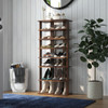 7 Tiers Vertical Shoe Rack for Front Door-Rustic Brown