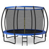 12FT ASTM Approved Recreational Trampoline with Ladder-Blue