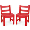 2 Pieces Kids Learning Chair set with Backrest-Red