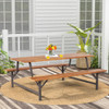 6-Person Outdoor Picnic Table and Bench Set with 2 Inch Umbrella Hole