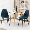 Dining Chairs Set of 2 with Black Metal Legs-Blue