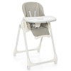 Folding High Chair with Height Adjustment and 360 Rotating Wheels-Gray