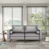 Modern Loveseat Sofa with 2 Bolsters and Side Storage Pocket-Light Gray