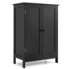 2-Door Freee-Standing Bathroom Cabinet with Shelf-Black