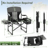 Folding Camping Directors Chair with Cooler Bag and Side Table-Black