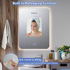 32 x 24 Inch Shatterproof Wall Mirror with 3-Color Lights and  Anti-Fog Function