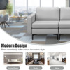 3-Seat Sofa Sectional with Side Storage Pocket and Metal Leg-Light Gray