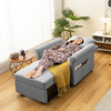 3-in-1 Pull-out Convertible Adjustable Reclining Sofa Bed-Gray