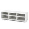 Wood TV Stand for TVs up to 55 Inches with 6 Storage Cubbies-White