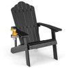 Weather Resistant HIPS Outdoor Adirondack Chair with Cup Holder-Black