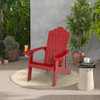 Weather Resistant HIPS Outdoor Adirondack Chair with Cup Holder-Red