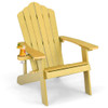 Weather Resistant HIPS Outdoor Adirondack Chair with Cup Holder-Yellow