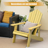 Weather Resistant HIPS Outdoor Adirondack Chair with Cup Holder-Yellow
