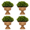 4 Pack Artificial Boxwood Topiary Trees