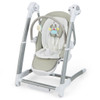 Baby Folding High Chair with 8 Adjustable Heights and 5 Recline Backrest-Gray