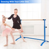 51 Inch Ballet Barre Bar with 4-Position Adjustable Height-Blue