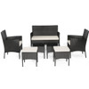 7 Piece Rustproof Wicker Outdoor Sofa Set with Coffee Tables and Ottomans