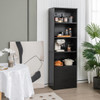 6-Tier Tall Freestanding Bookshelf with 4 Open Shelves and 2 Drawers-Black