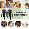 24 Inch Set of 4 Tolix Style Counter Height Barstool Stackable Chair-Black