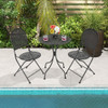 3 Pieces Patio Bistro Set Outdoor Conversation Furniture Table and Folding Chair