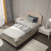 Heavy Duty Upholstered Bed Frame with Rivet Headboard-Twin Size