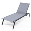 Outdoor Adjustable Chaise Lounge Chair with Lay Flat Position and Quick-Drying Fabric