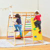 8-in-1 Wooden Jungle Gym Playset with Monkey Bars-Multicolor