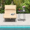 Outdoor Metal Patio End Side Table Weather Resistant with Handle