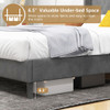 Full/Queen Size Upholstered Platform Bed Frame with Button Tufted Headboard-Full Size
