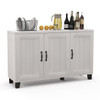 3-Door Buffet Sideboard with Adjustable Shelves and Anti-Tipping Kits-White