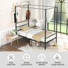 Twin Size Metal Canopy Bed Frame with Slat Support-Twin Size