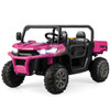 2-Seater Kids Ride On Dump Truck with Dump Bed and Shovel-Pink