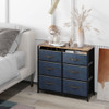 6-Drawer Dresser with Metal Frame and Anti-toppling Devices-Rustic Brown