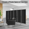 6.2Ft Folding 6-Panel Room Divider for Home Office Living Room-Black