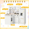 Kids Corner Kitchen Playset with Microwave and Fridge-White